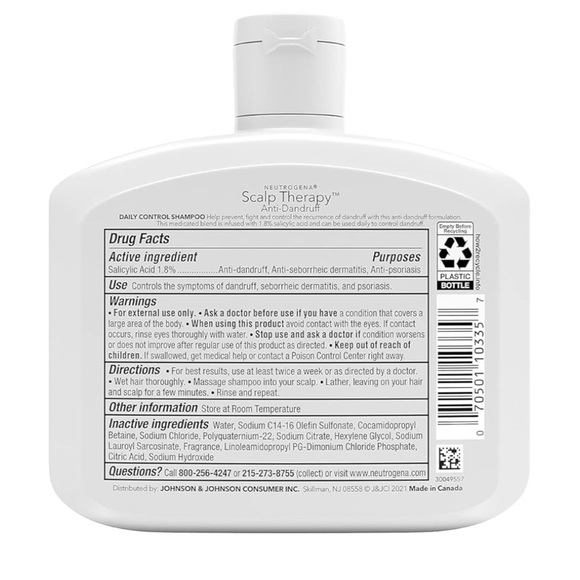 Neutrogena Scalp Therapy Anti-Dandruff Shampoo Daily Control 1.8% salicylic acid - Picture 2 of 3